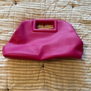 Express Faux Leather Square Handle Clutch